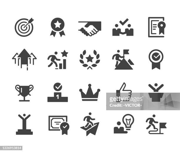 success and motivation icons - classic series - aspirations stock illustrations