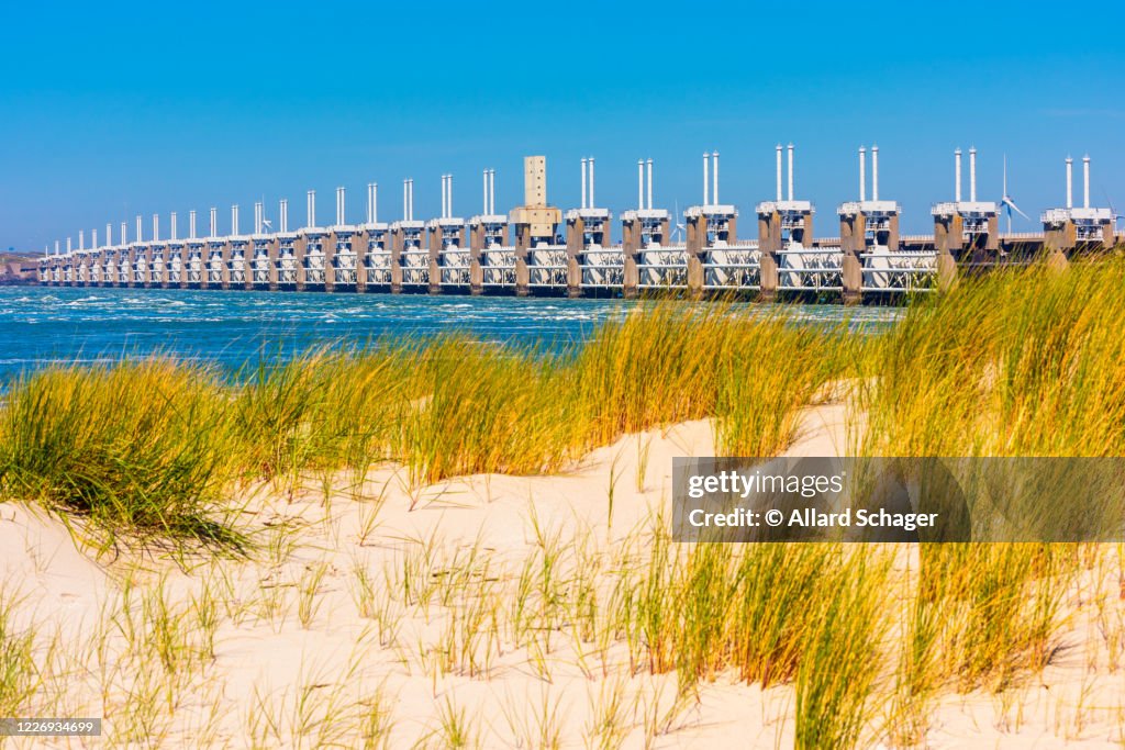 Eastern Scheldt storm surge barrier in Zeeland Netherlands