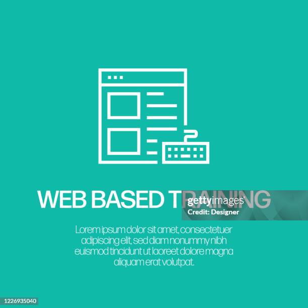 web based training line icon, outline vector symbol illustration. - activity based working stock illustrations