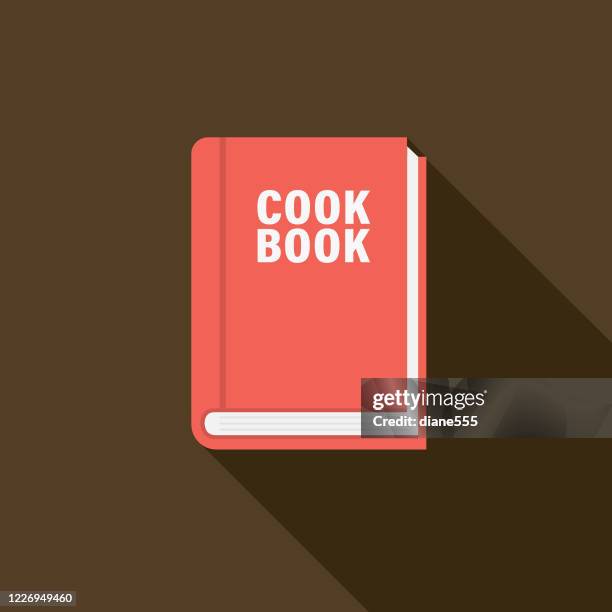 cookbook flat design kitchen icon - cookbook icons stock illustrations