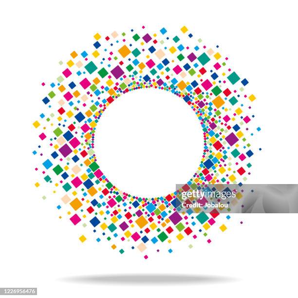 abstract focus center empty space colorful squares - central stock illustrations