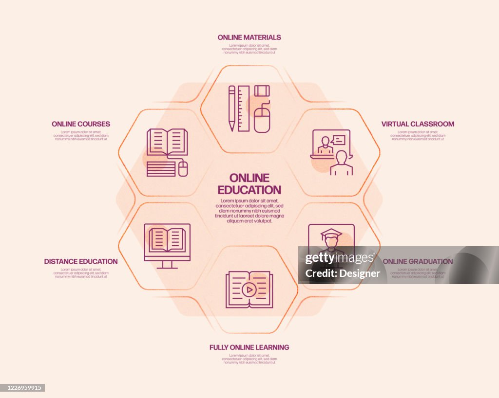 Chart For Elearning Elearning Online Education Home Schooling Related Process Infographic ...