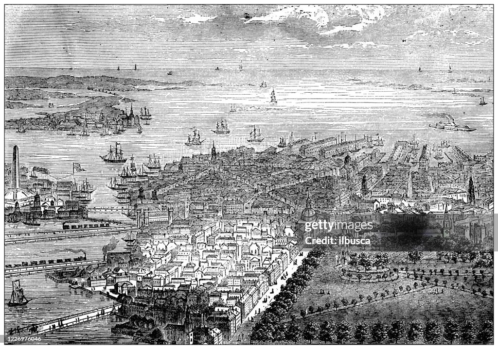 Antique illustration: Boston, Massachusetts