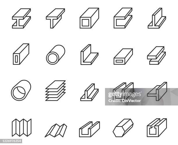 metal icon set - stainless steel stock illustrations