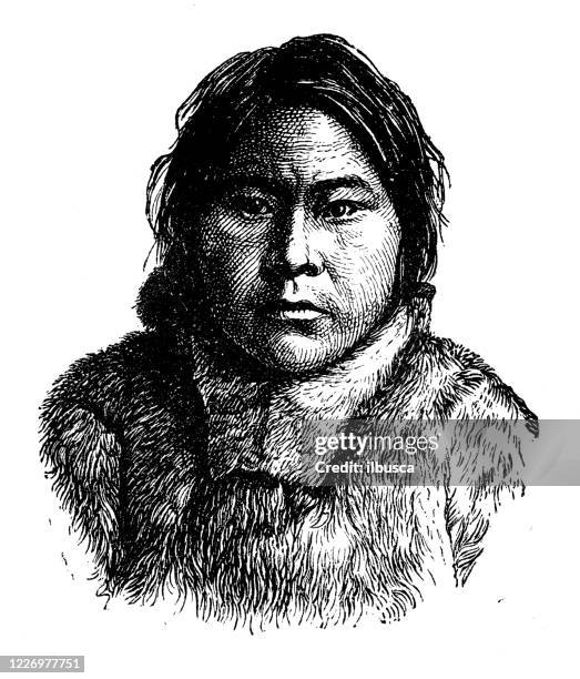 antique illustration: american native, eskimo - native american reservation stock illustrations