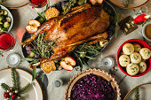 Christmas eve feast on dining table
