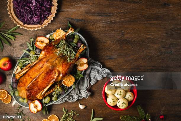 Traditionelles Weihnachtsessen, Stock-Foto