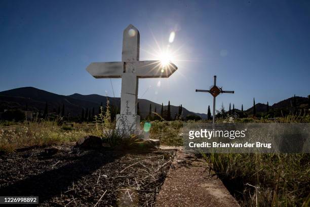 Gravestones at Evergreen Cemetery on Tuesday, May 26, 2020 in Bisbee, AZ.