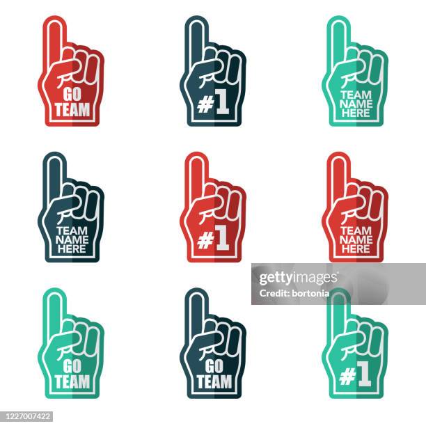 ilustraciones, imágenes clip art, dibujos animados e iconos de stock de conjunto de icono de la mano de espuma - mano de espuma