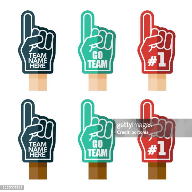 foam hand icon set - african soccer fans stock illustrations