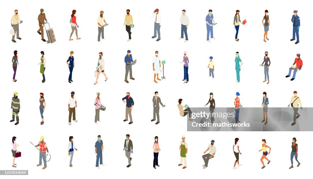 Ilustración de iconos de personas de PPE