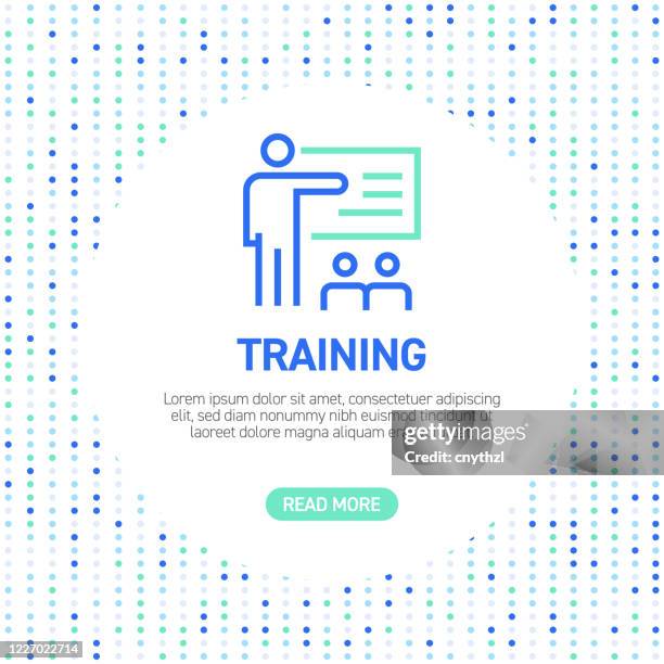 training line icons. simple outline icons with pattern - attending stock illustrations