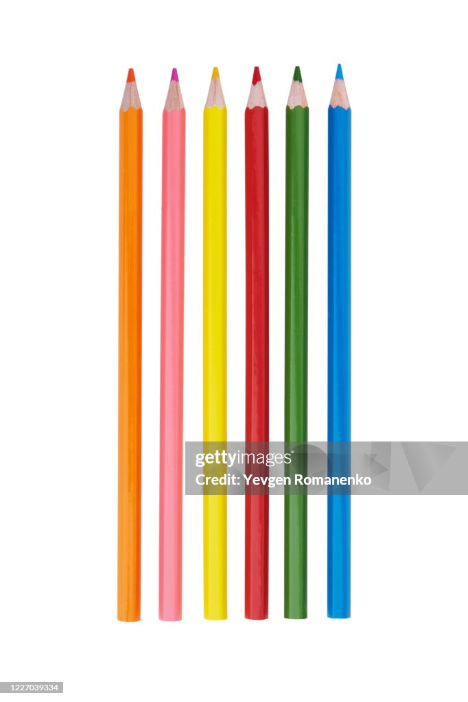 Color pencils isolated on white background