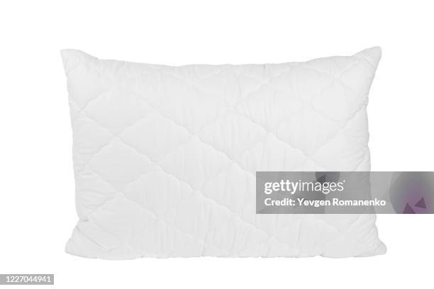 blank pillow isolated on white background. empty cushion for your design. - travesseiro imagens e fotografias de stock