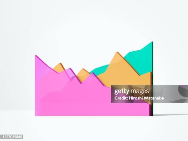 multi colored line chart - liniendiagramm stock-fotos und bilder