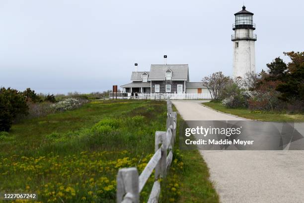 View of the Highland Lighthouse on May 25, 2020 in North Truro, Massachusetts. Massachusetts has begun Phase 1 of reopening after the coronavirus...