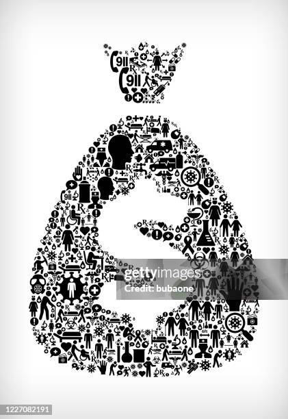 money bag flu coronavirus icon pattern - paramedic bag stock illustrations