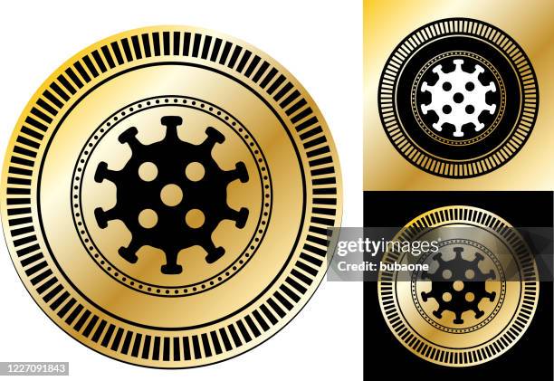 coronavirus covid-19 molecule icon - mixed bacteria stock illustrations