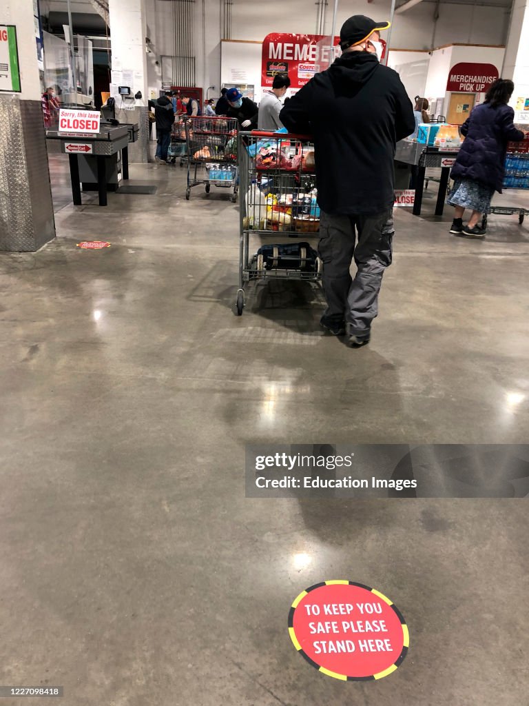 Costco Shopping, social distancing and the new normal, Queens, New York...