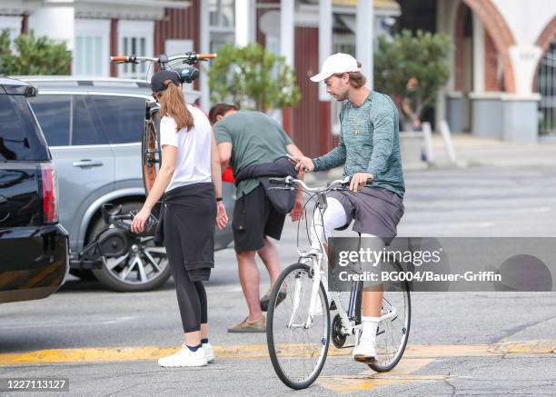 Arnold Schwarzenegger is seen with his children Patrick Schwarzenegger and Christina Schwarzenegger on July 14, 2020 in Los Angeles, California.