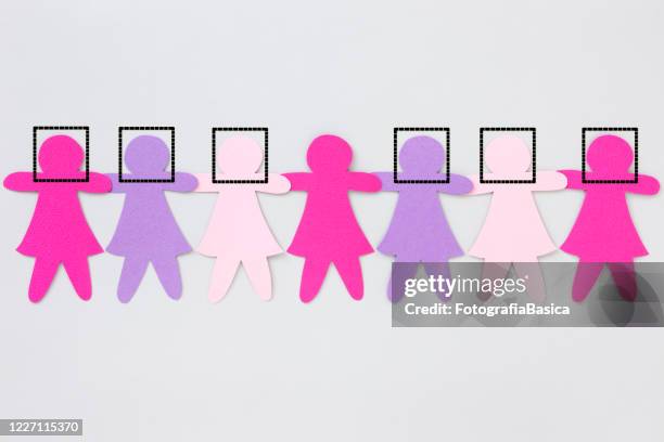 missing facially recognized pink woman - missing person stock illustrations