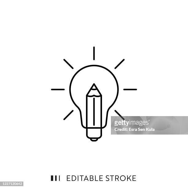 creativity line icon with editable stroke and pixel perfect. - inspiration stock illustrations