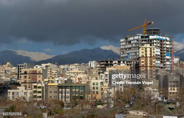 tehran city skyline under construction, iran - tehran skyline stock pictures, royalty-free photos & images