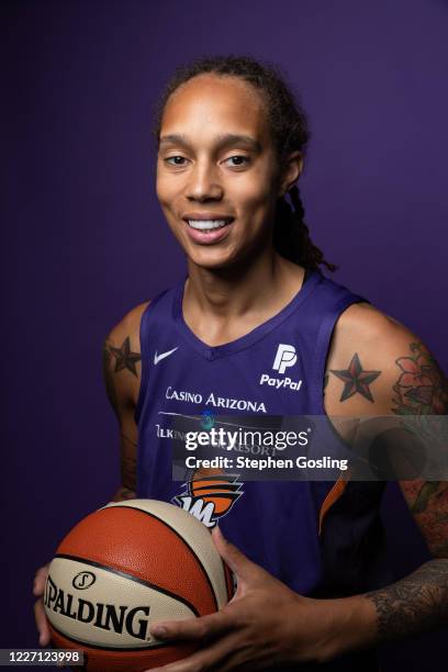 Brittney Griner of the Phoenix Mercury poses for a portrait during Media Day on July 14, 2020 at IMG Academy in Bradenton, Florida. NOTE TO USER:...