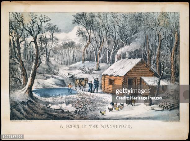 Home in the Wilderness, 1870. Artist Nathaniel Currier, James Merritt Ives, Currier and Ives.