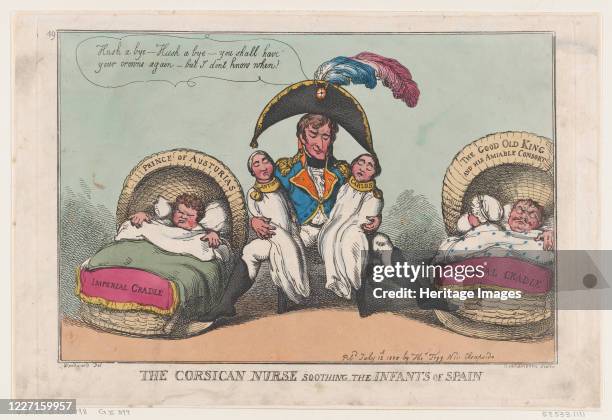 The Corsican Nurse Soothing the Infants of Spain, July 12, 1808. Artist Thomas Rowlandson.