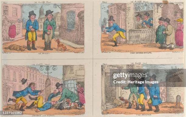 At Fault, The Second Escape, Double and Squat, and The Seizure, 1809. Artist Thomas Rowlandson.