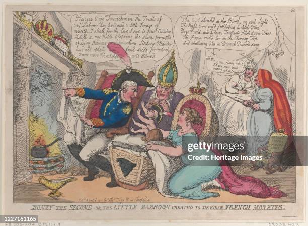 Boney The Second or the Little Babboon Created to Devour French Monkies, April 9, 1811. Artist Thomas Rowlandson.