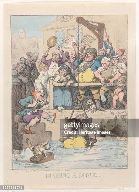 Ducking a Scold, April 12, 1803. Artist Thomas Rowlandson.