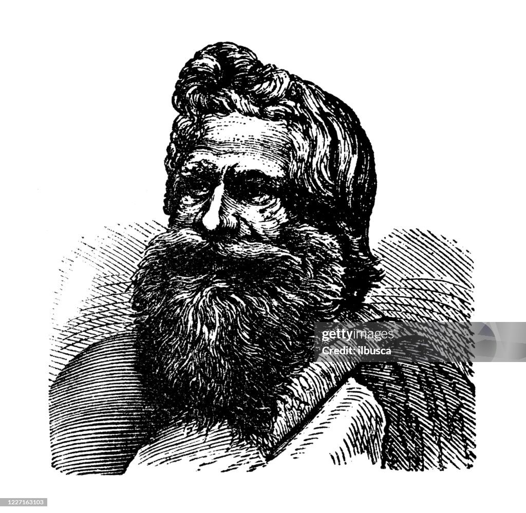 Antique illustration: Asian and European native, Toda man