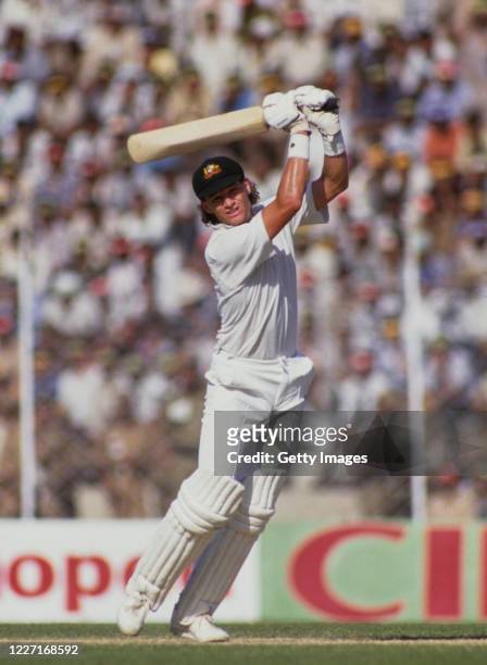 Australia batsman Dean Jones in batting action during the 1987 World Cup match against India on October 9, 1987 in Chennai, India.