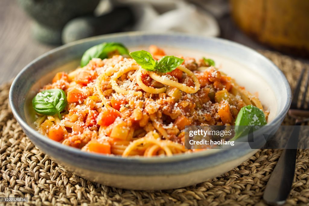 Gezonde Vegan spaghetti bolognese