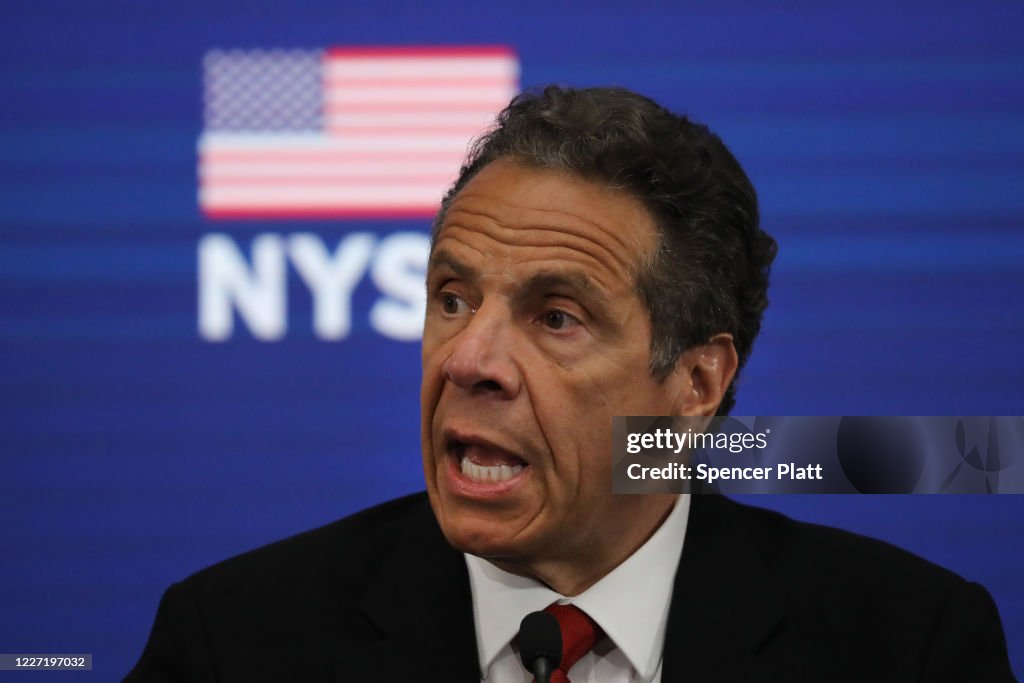 NY Gov. Cuomo Holds Daily Briefing From Re-Opened NY Stock Exchange
