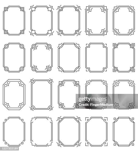vector set of decorative frames - filigree pattern stock illustrations