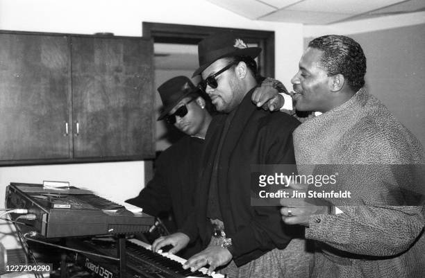 Singer Alexander O'Neal during a recording session with Jimmy Jam and Terry Lewis in Minneapolis, Minnesota in 1988.