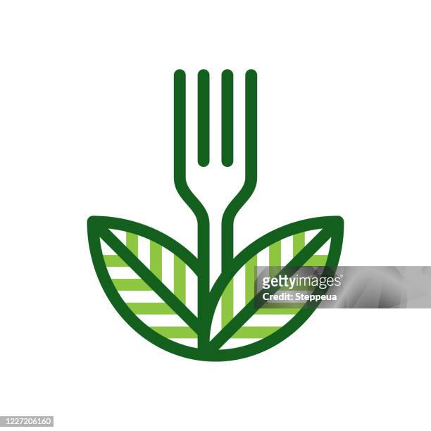 vegan food concept - fork stock illustrations