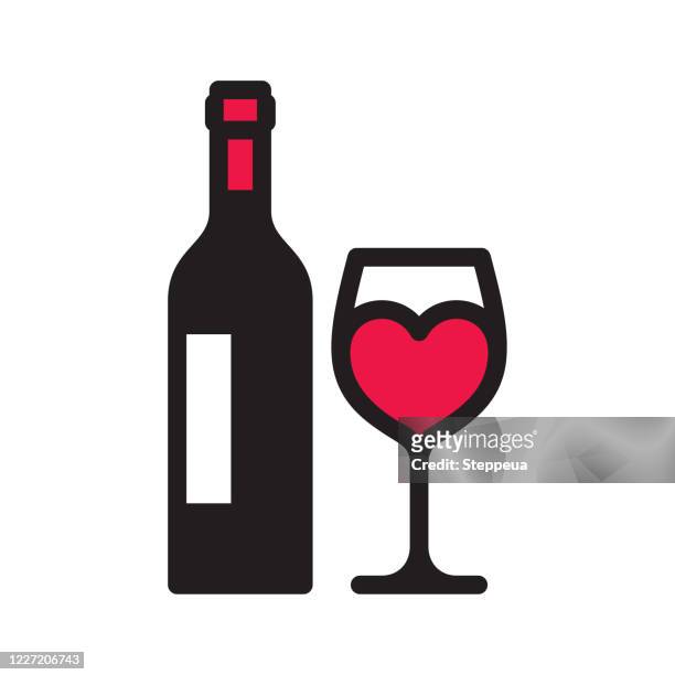 liebe wein-ikone - wine stock-grafiken, -clipart, -cartoons und -symbole