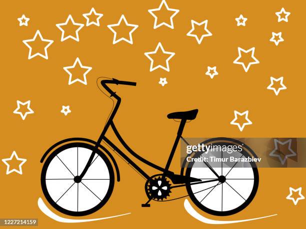 bicycle vector illustration.  background image of a bike. - transportation vector stock pictures, royalty-free photos & images