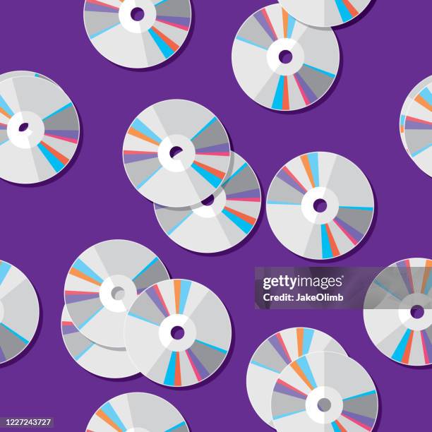 stockillustraties, clipart, cartoons en iconen met cd-patroon plat - cd