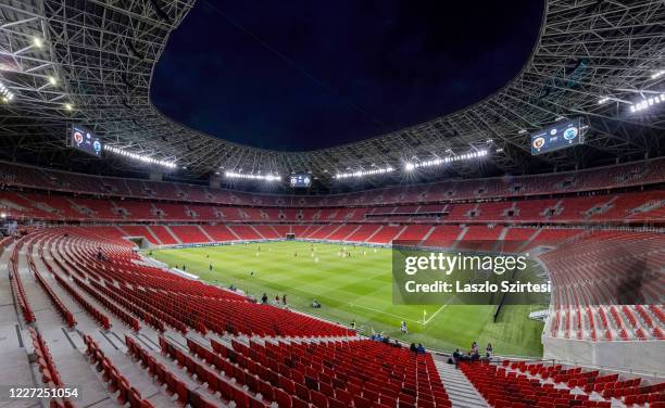 General view of the stadium during the Hungarian Cup semifinal 2nd leg match between Budapest Honved and MTK Budapest at Puskas Arena on May 26, 2020...