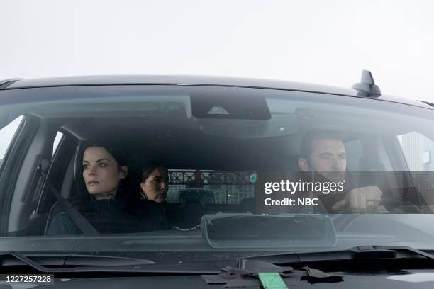 Love You to Bits and Bytes" Episode 510 -- Pictured: Jaimie Alexander as Jane Doe, Audrey Esparza as Tasha Zapata, Sullivan Stapleton as Kurt Weller...