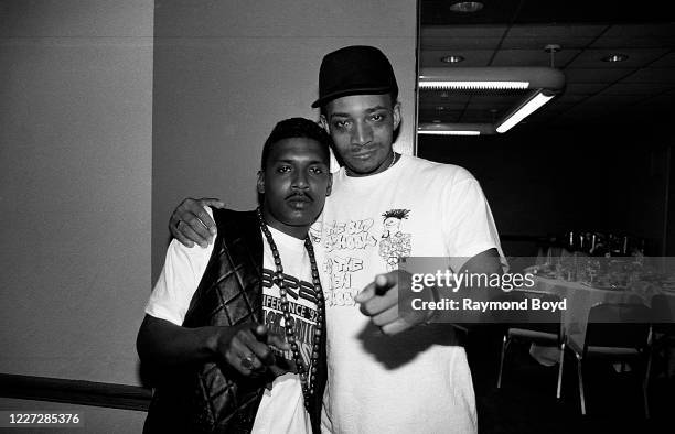 Deejay and rapper Super Cat poses for photos with Kool DJ Red Alert during the BRE Music Conference at the New Orleans Hilton in New Orleans,...