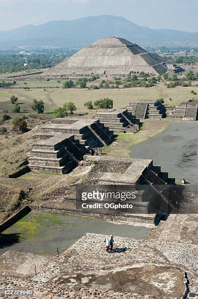 the pyramids of teotihuacan in mexico - mexico state stock pictures, royalty-free photos & images