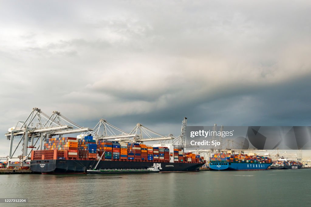 Apl Raffles Cargo Container Ship Apl Raffles At The Container Terminal In The Port ...