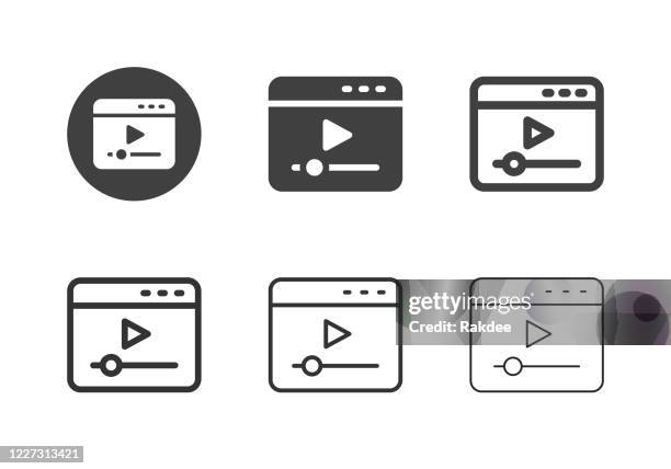 video web player icons - multi series - video voip stock illustrations