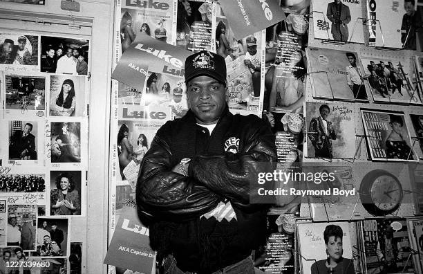 Rapper Luther Campbell, formerly of 2 Live Crew poses for photos at Fletcher's One Stop in Chicago, Illinois in February 1992.